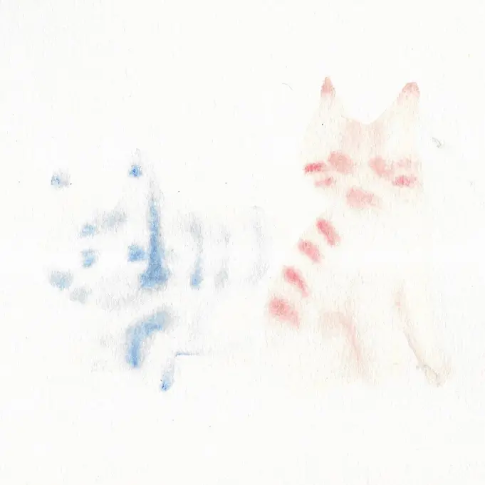 an icon depicting 2 blurry cats