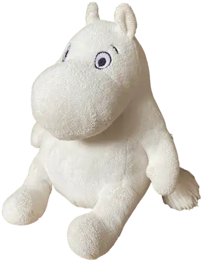 a moomin plush floating thru space